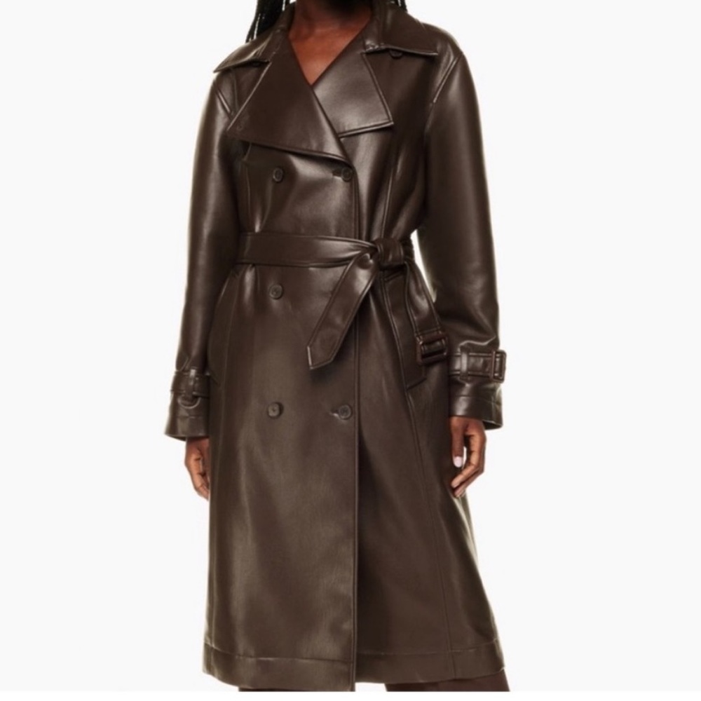 Babaton Didion faux leather trench coat